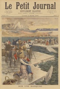 ヘルシンキ近くの離れた氷盤に閉じ込められた人々 作： French School